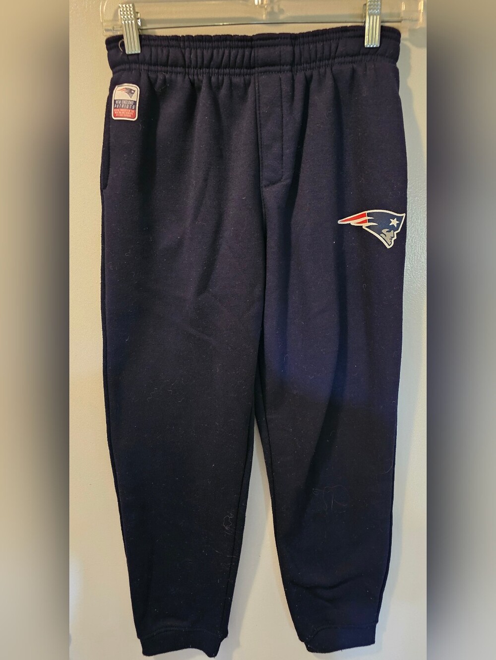 NFL‎ Team Apparel Blue Patriots Jogger Sweatpants Elastic Waist Boys Size 14-16